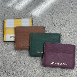 Michael Kors Men's Card Holder Set - Yellow, Brown, Green, Purple